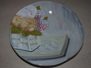 Vietri Italy Hand Painted - Hydrangea - Salad Plate - 8 3/4 " - Signed By Founder