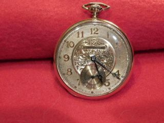 Antique Hampden Dueber 14k Gold Open Face Pocket Watch.  Size 12.