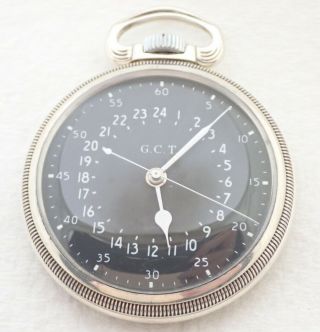 Vintage Hamilton An 5740 Gct 22j 22 Jewel.  800 Silver Case Military Pocket Watch