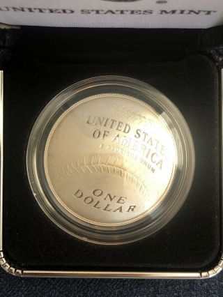 2014 $1 SILVER BASEBALL HALL OF FAME COMMEMORATIVE PROOF COIN 2