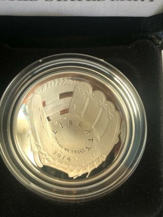 2014 $1 SILVER BASEBALL HALL OF FAME COMMEMORATIVE PROOF COIN 3