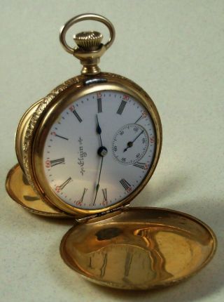 1904 Elgin Model 2 Pocket Watch Keystone 14k Gold Case Hunter S 10121876