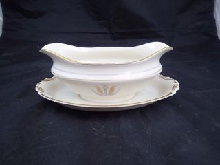 Syracuse China Governor Clinton Gravy Boat With Underplate Made In Usa