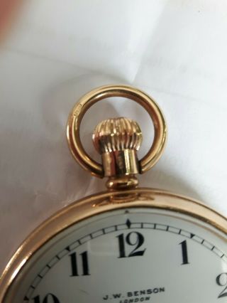 Good Quality J.  W.  Benson Solid 9 Carat Gold Gentleman ' s Pocket Watch. 3