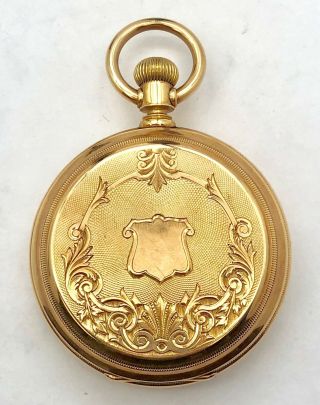 14k Yellow Gold A.  W.  Co.  Waltham Pocket Watch Vintage Fine Jewelry 10301