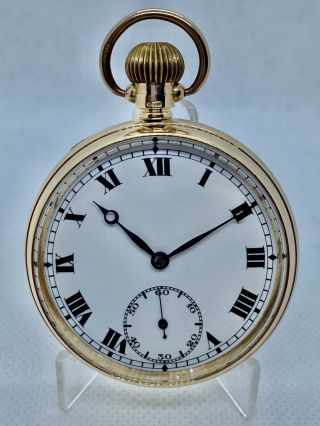 1927 9ct Gold Pocket Watch Swiss Made 15 Jewel Movement Benson Brothers Case