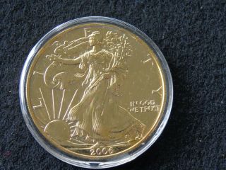 2006 24kt Gold Gilded Silver American Eagle U.  S.  Coin 1 Oz.  999 Silver