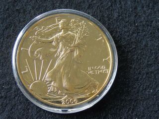 2006 24kt Gold Gilded Silver American Eagle U.  S.  Coin 1 oz.  999 Silver 2