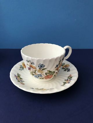 Aynsley " Garden Cottage " Cups & Saucers Butterflies And Flowers