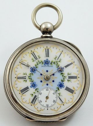 Waltham Model 1857 Pocket Watch W/beautiful Fancy Dial,  15j,  18s - Rf45693