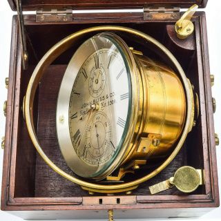 Vintage Waltham Watch Co 8 Day Marine Chronometer Watch with Wood Box 2