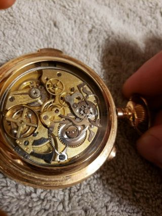 14k Solid Gold Pocket Watch Minute Repeater