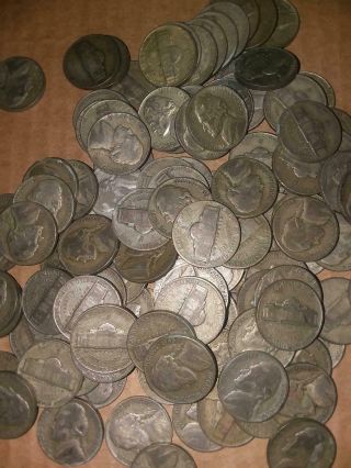 1 Roll (40 Coins) 1942 - 1945 Wartime Jefferson War Nickel 35 Silver $2 Face (f)