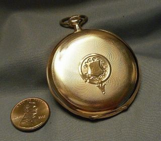 Old Pocket Watch - Zenith 17j 1883617 Swiss Hallmarked 14k Gold Of 157509 Case