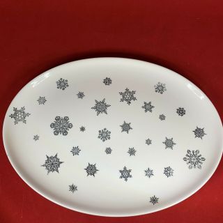Vintage Taylor - Smith - Taylor Serving Platter Midnight Snowflake 13 1/2 " X 10 "