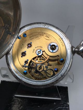 Rockford 3/4 Plate Model 5 Triple Signed All Orig 18s Keywind Pocket Watch Runs
