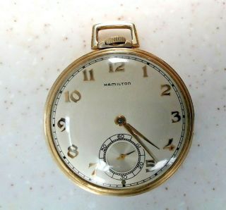 14k Solid Gold Hamilton 17j Pocket Watch 917