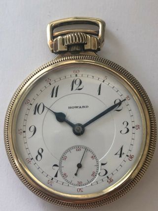 E.  Howard 23 Jewel Railroad Pocket Watch 14k Gold Filled Marked Series 0
