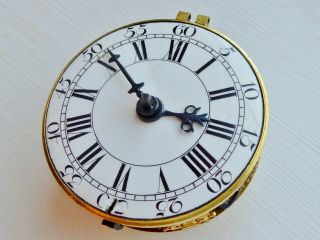 Museum 18th Century Verge Pocket Watch Movement,  Near Min Cont.  Fully Serviced.