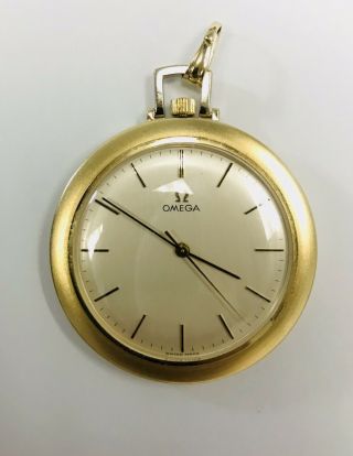 Vintage Omega 14k Solid Gold Hand Wind Pocket Watch