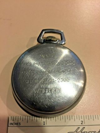 Rare Running WWII Waltham AN 5740 GCT Master Navigation Pocket Watch 2