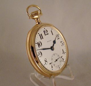 108 YEARS OLD E.  HOWARD 21j SERIES 10 14kGOLD FILLED OPEN FACE RR 16sPOCKET WATCH 3