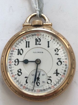 Illinois Sangamo Special 23 Jewel Pocket Watch 14k Yellow Gold Filled Case 1915