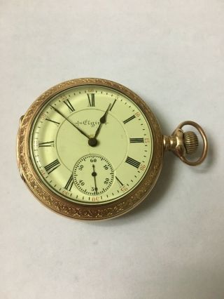 Rare Solid 14k Gold Elgin 17 Jewel Size 16 Pocket Watch Circa 1900s