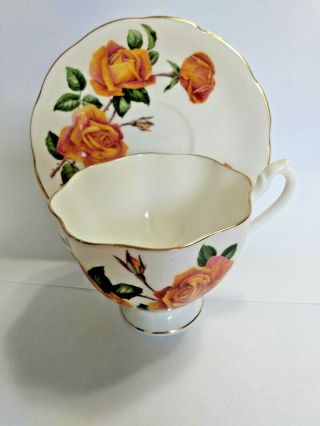 Queen Anne Anniversary Rose Cup & Saucer Gold Bone China England