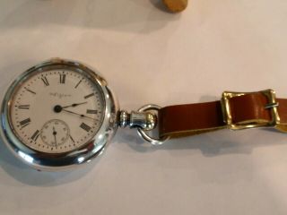 Giant 18sz Elgin Pocket Watch In Massive 5oz Coin Silver Case,  Fob 15 Jewel 60mm
