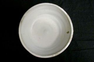 Hand Crafted Pottery Bowl Signed WJB Gray White 7in Diameter 2