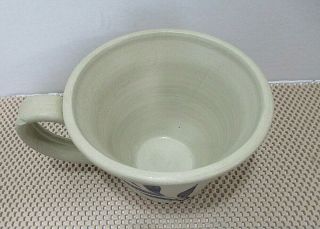 Williamsburg Pottery Large Mug Stoneware Salt glazed Blue Floral Cup 1994 2
