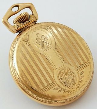 Ball 16 Size Fancy Engraved Gold - Filled Pocket Watch Case