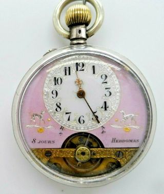 A Very Good 8 Day Hebdomas Silver Pocket Watch 1909