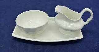 Taylor And Kent Bone China,  England,  Individual Creamer And Sugar Bowl With Tray
