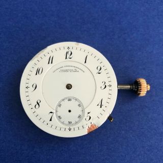 A.  Lange & Sohne Glashutte Vintage Porcelain Pocket Watch Dial,  Movement