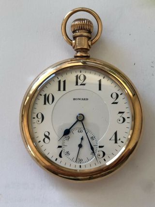 E.  Howard 21 Jewel Railroad Pocket Watch 14k Gold Filled Series 1