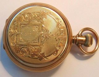 C.  1885 Elgin National Watch Co Size 18 Hunting Case Pocket Watch Runs Key Wind