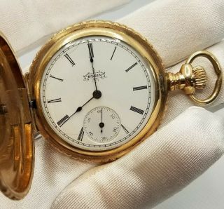 Runs 1897 Elgin Pocket Watch Model 2 6s 7j Hunter Case 14k Gold Filled Or Solid