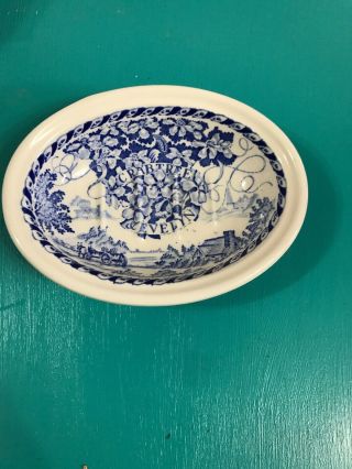 Mason’s Crabtree & Evelyn Wedgwood Soap Dish Bowl London Blue & White