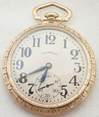 16s Illinois Santa Fe Special 21 Jewel 21j Gold Filled Railroad Pocket Watch