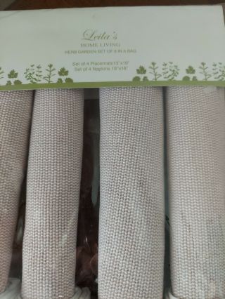 Leila ' s Home Living Herb Garden Set Of 8 In A Bag 4 Placemats 4 Napkins 2