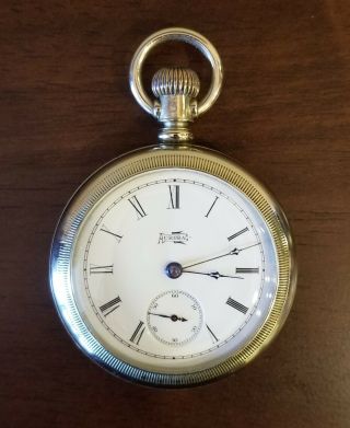 Aurora Watch Co 18s 15j Lever Pocket Watch 5th Pinion Engraved Elk 1886