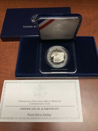 1997 P Proof National Law Enforcement Officers Commemorative Silver Dollar $1