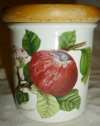 Portmeirion England Pomona Garden Of Fruit Porcelain Canister Jar Morning Apple