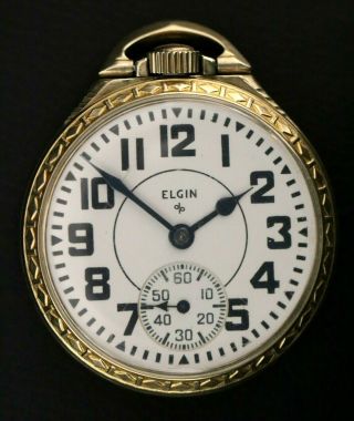 Elgin B.  W.  Raymond Grade 571 Model 20 21j 16s 10k Gold Filled Pocket Watch