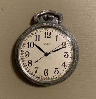 Elgin 21 Jewel B.  W.  Raymond Pocket Watch With Center Seconds