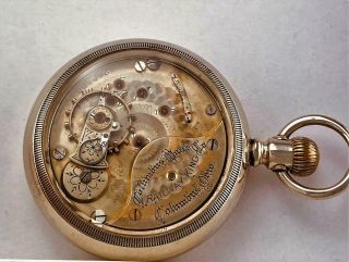 1892 Columbus Railway King 16 Jewels Two Tone Pocket Watch In Display Case 18s