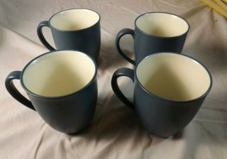 Noritake Stoneware Colorwave Blue - Set Of Four (4) Coffee Mugs - 12 Oz 8484