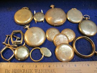 190 Grams 10k Gf,  Rgp,  10 Year Gold Filled Pocket Watch Cases For Scrap